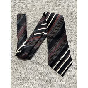 Oscar de la Renta brown striped silk tie